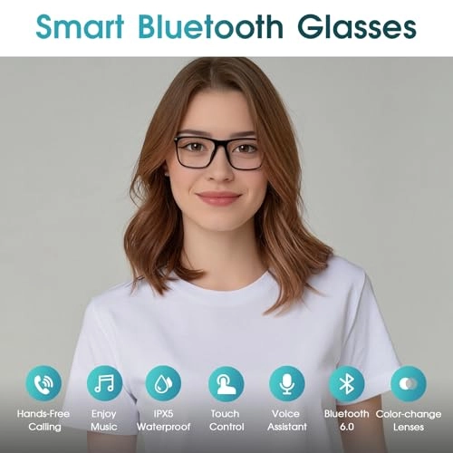 Smart Glasses - Auto Power On/Off Bluetooth UV400/Blue Light Protection