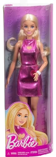 Barbie Fashionistas - Plastic Blond Metallic Pink Minidress Ages 3+
