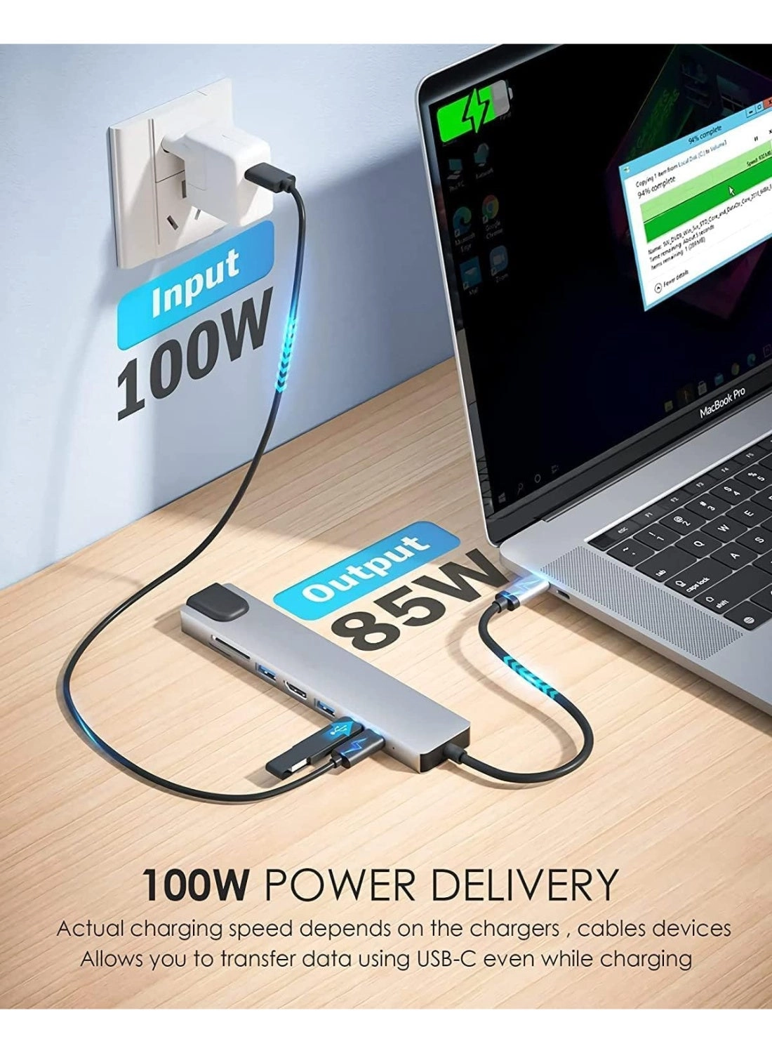 USB C Hub - 8-in-1 4K HDMI 100W PD