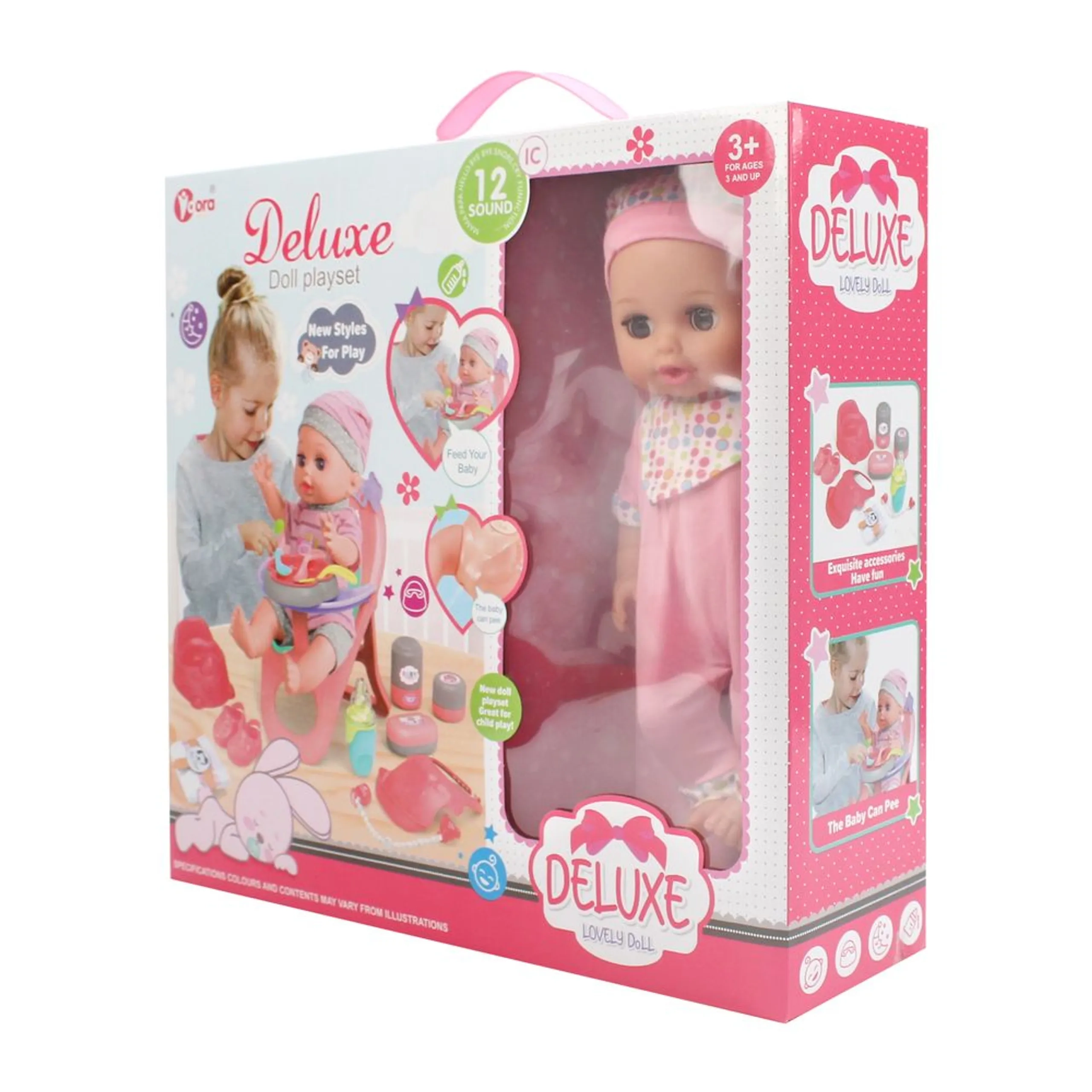 My Sweet Doll Playset - 3-In-1 14 inch 16 Pcs Ages 3+