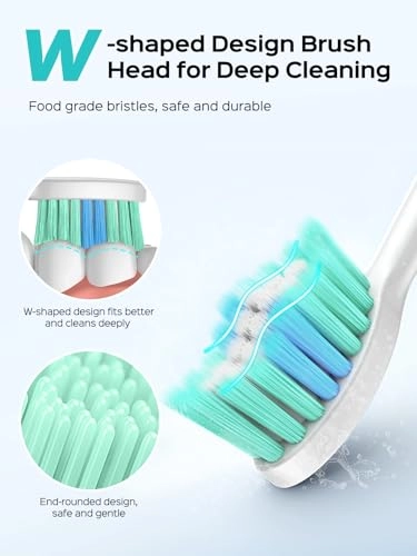 Sonic Electric Toothbrush - 47000 VPM 5 Modes 6 Brush Heads