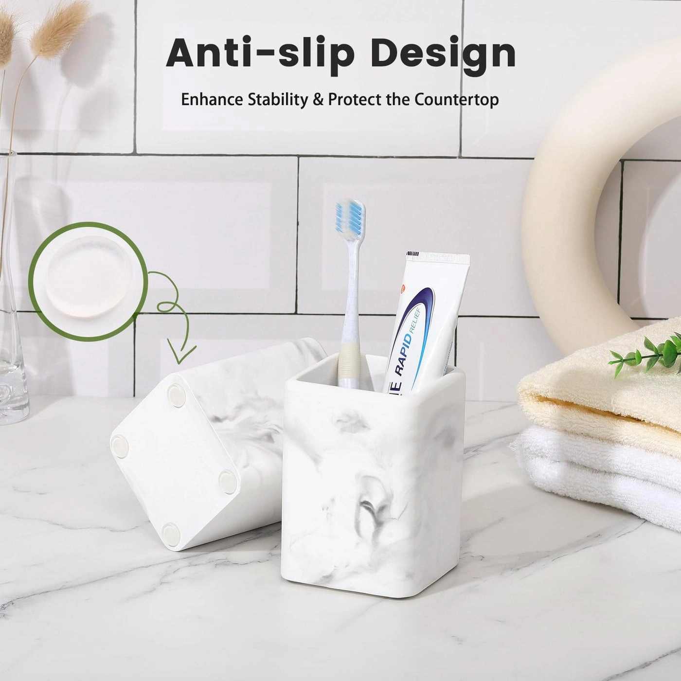 Toothbrush Holder - Diatomite Marble Pack