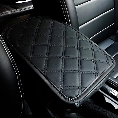 Car Armrest Cover - PU Leather Black&Red