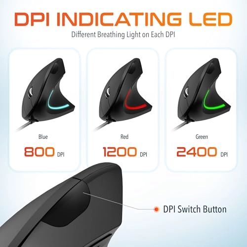 Ergonomic 12 Vertical Mouse - USB