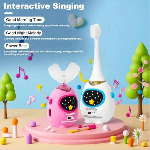 Kids U Shaped Electric Toothbrush - 3 Musical Modes Type-C Charging