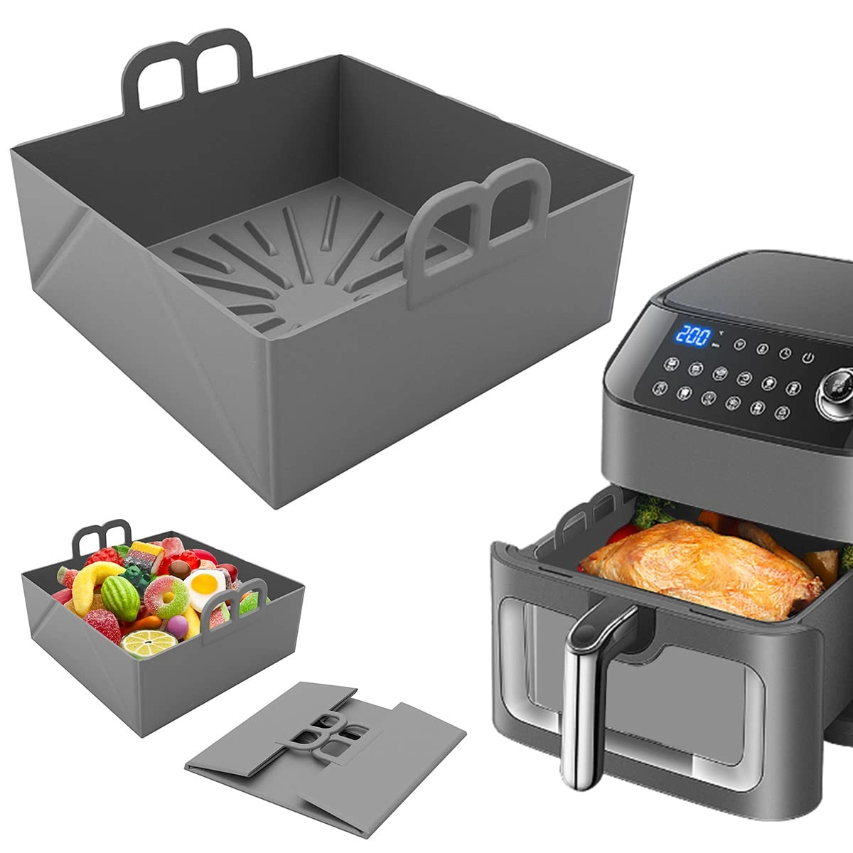 Air Fryer Silicone Pot - silicone 2 Pcs