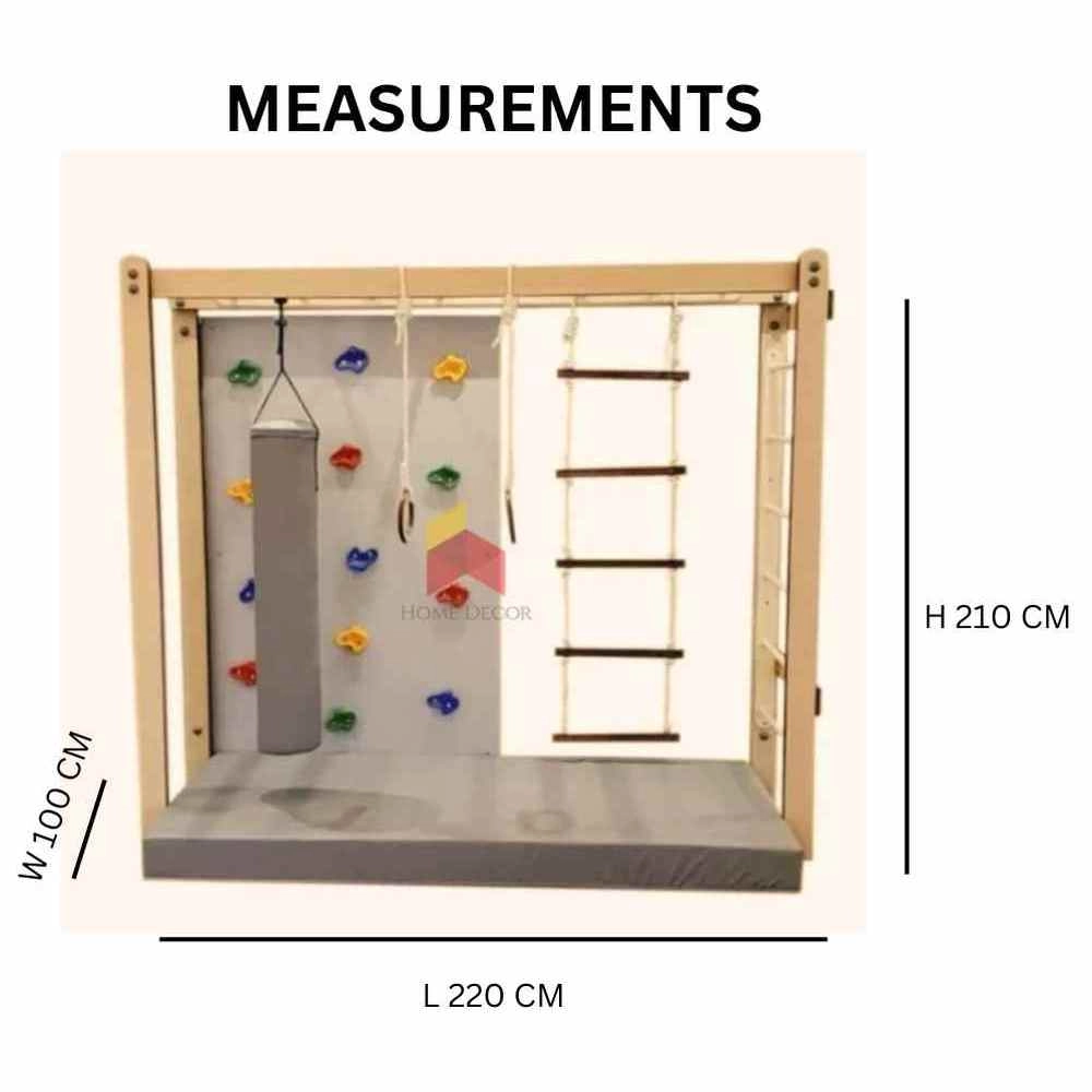 Monkey Bar With Climbing Wall - Adjustable Height 65 KG