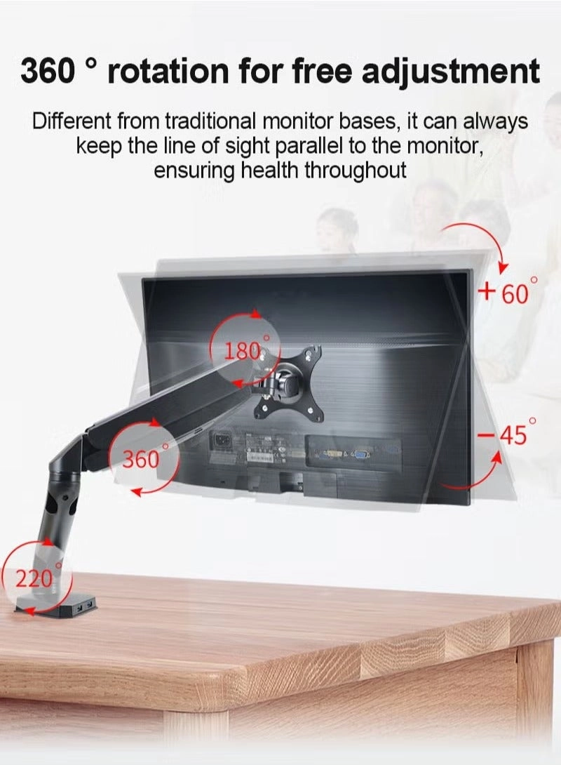 Gas Spring Monitor Arm - 32 in VESA 75x75/100x100mm