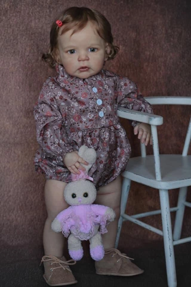 Sandie Reborn Baby Doll - 26 Inch 6 Month Silicone Vinyl Toddler Girl Brown Eyes