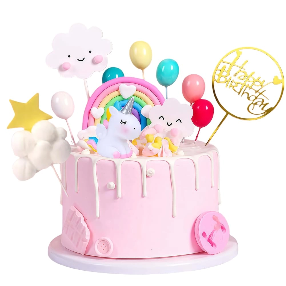 ZappelStift Unicorn Cake Toppers - 13PCS Birthday