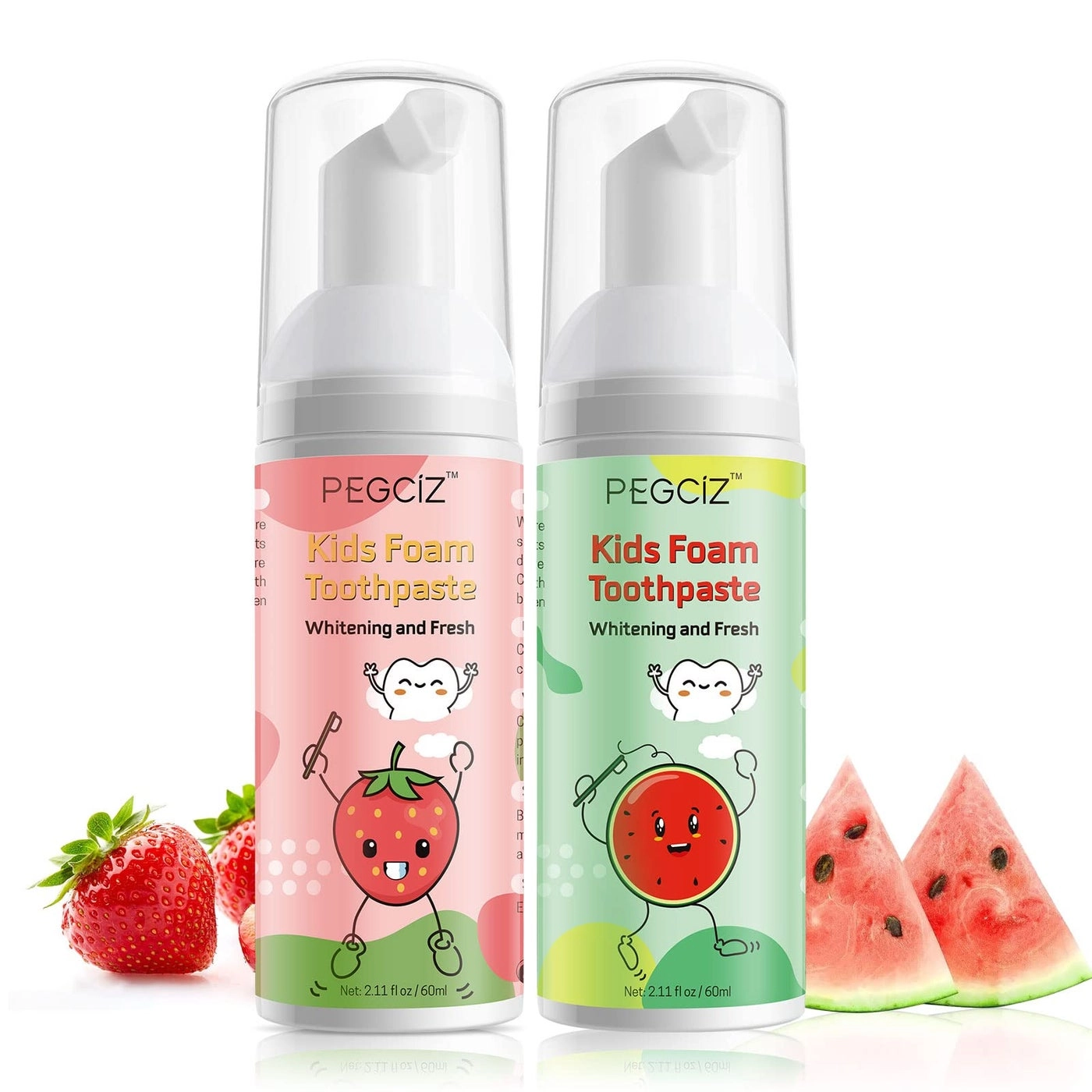 Mcukv Whitening Foam Strawberry & Watermelon Toothpaste Kids
