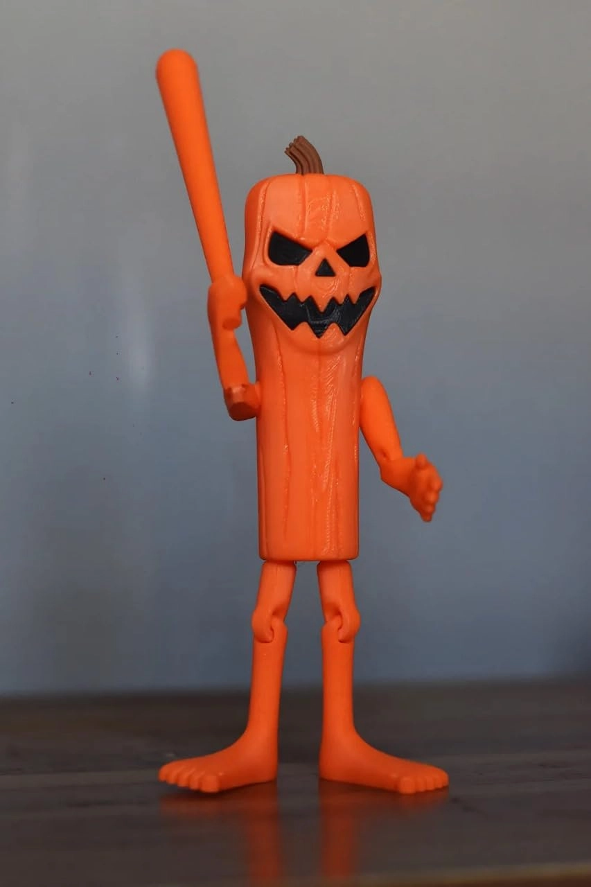 Pumpkin Man with Bat - PLA Plastic
