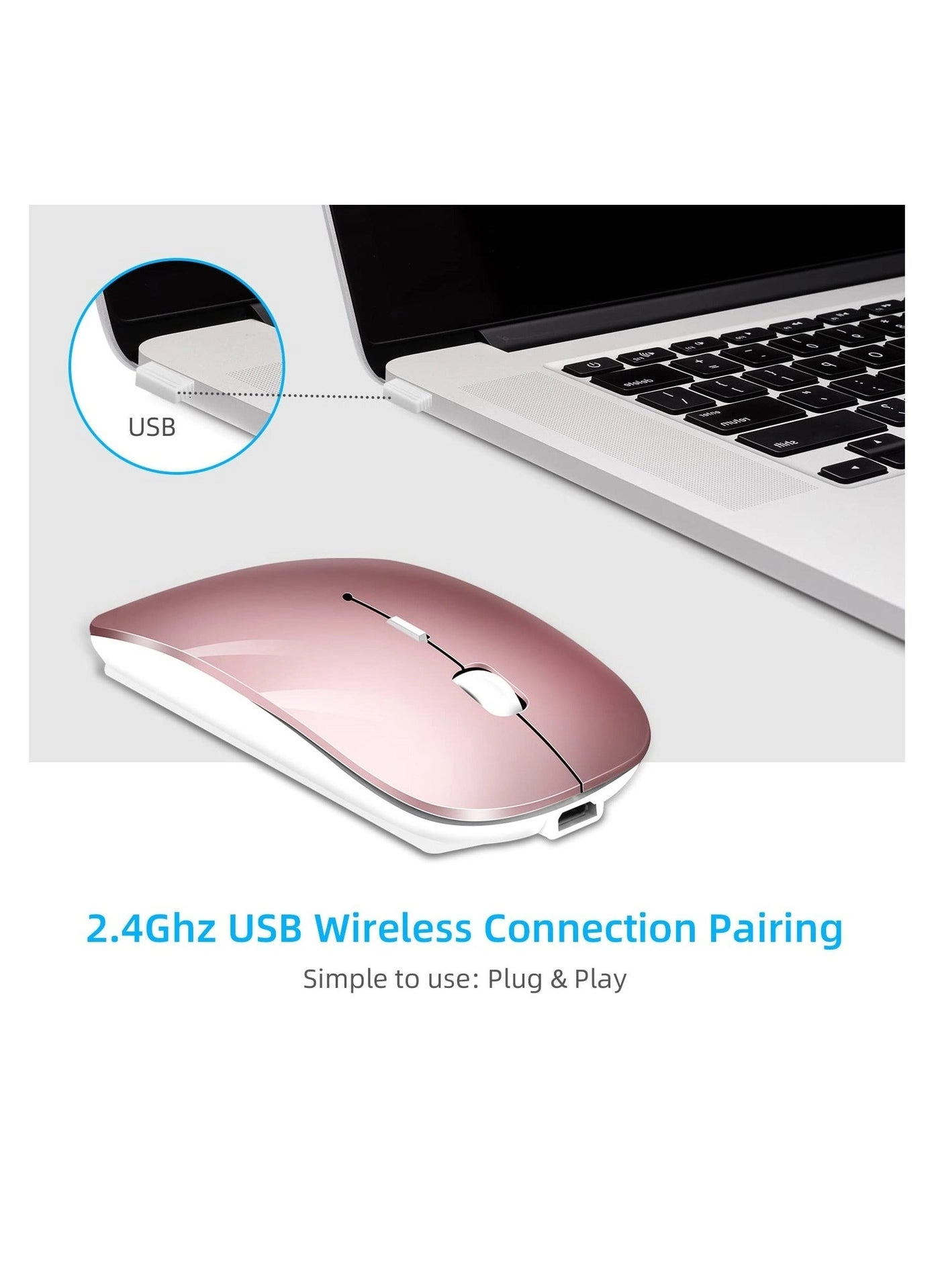 Dual-Mode Silent Cordless Mouse - Wireless