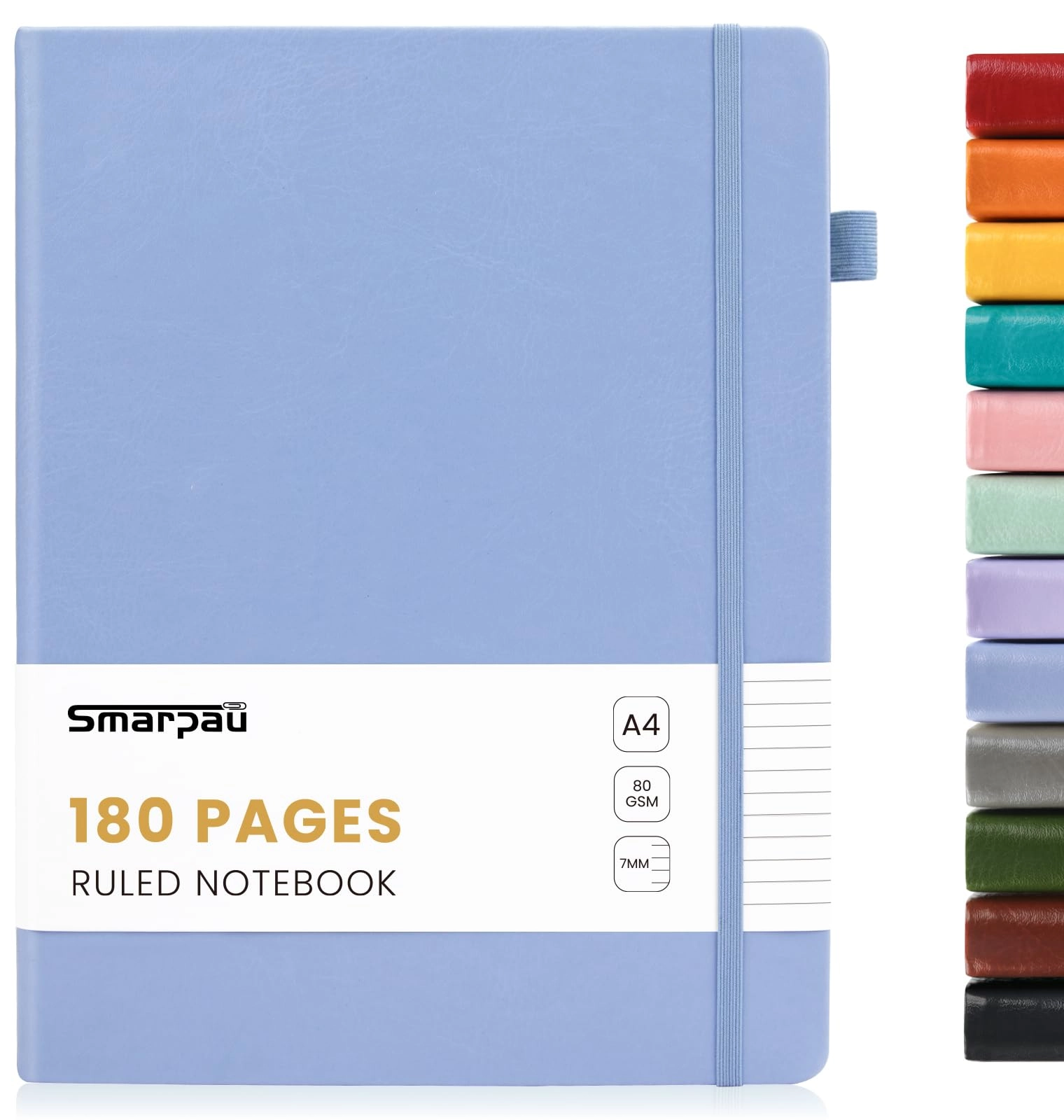 smarpau Notebook A4 Hardcover - Lined 180 Pages