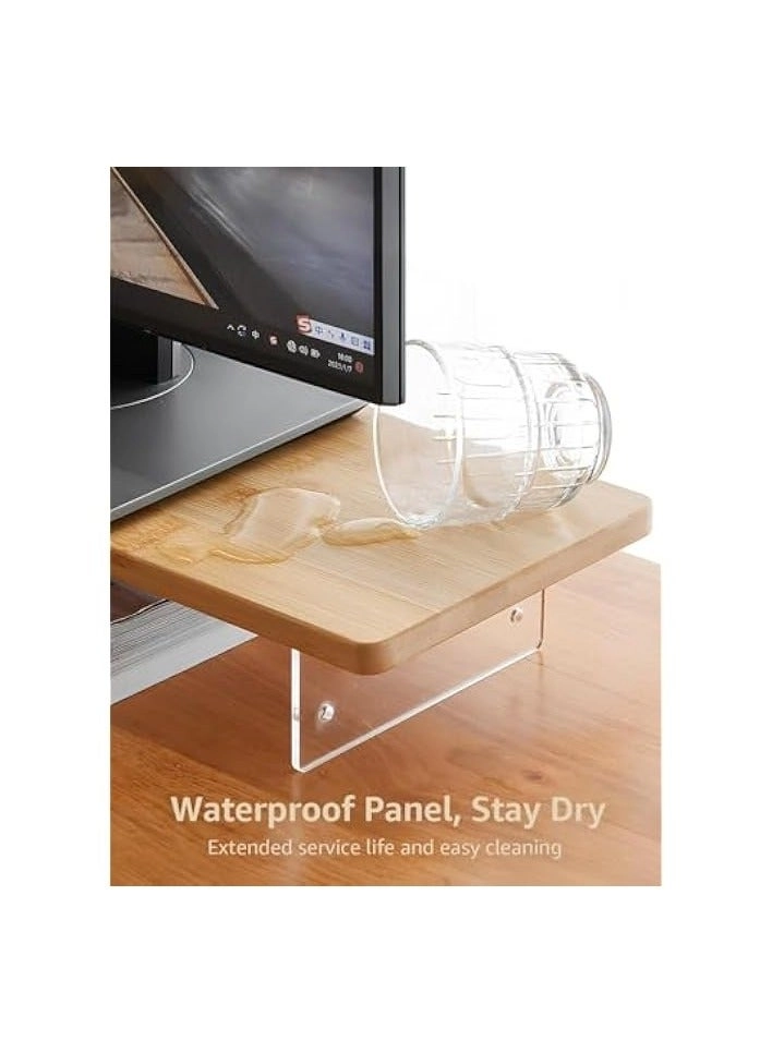 Monitor Stand Riser - Acrylic 60cm Wood