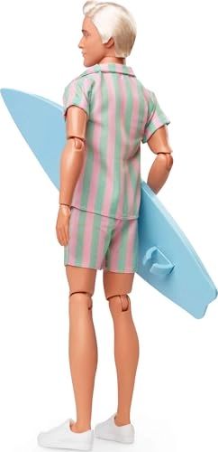 Ken Doll - Pastel Pink and Green Striped Beach Matching Set Surfboard Ages 72+