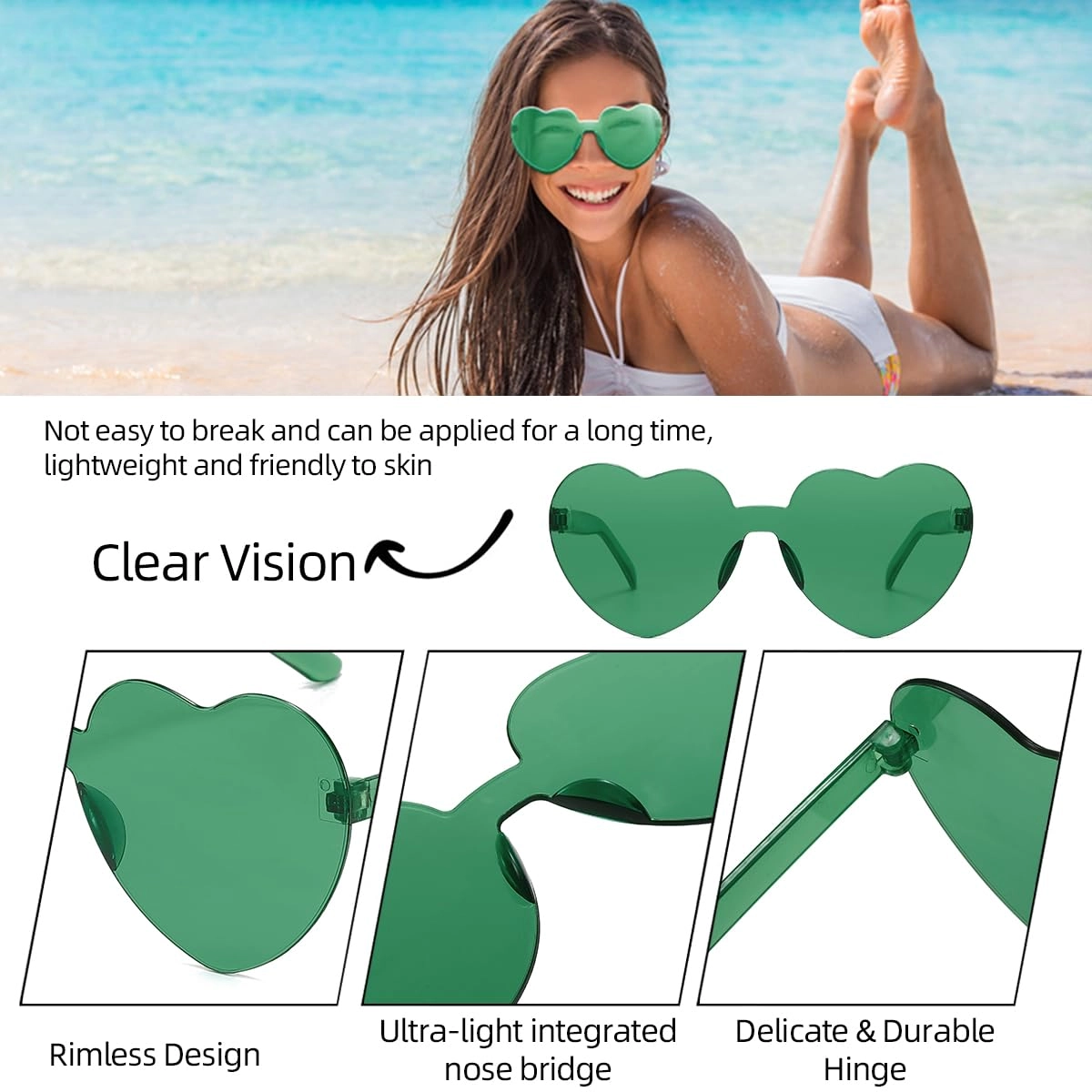 Heart Sunglasses - Transparent Pack