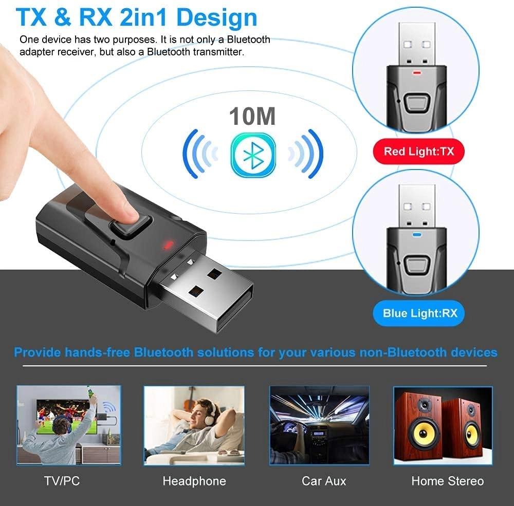 Car Bluetooth Adapter - Bluetooth USB Home Theatre Headphones Pc Tv
