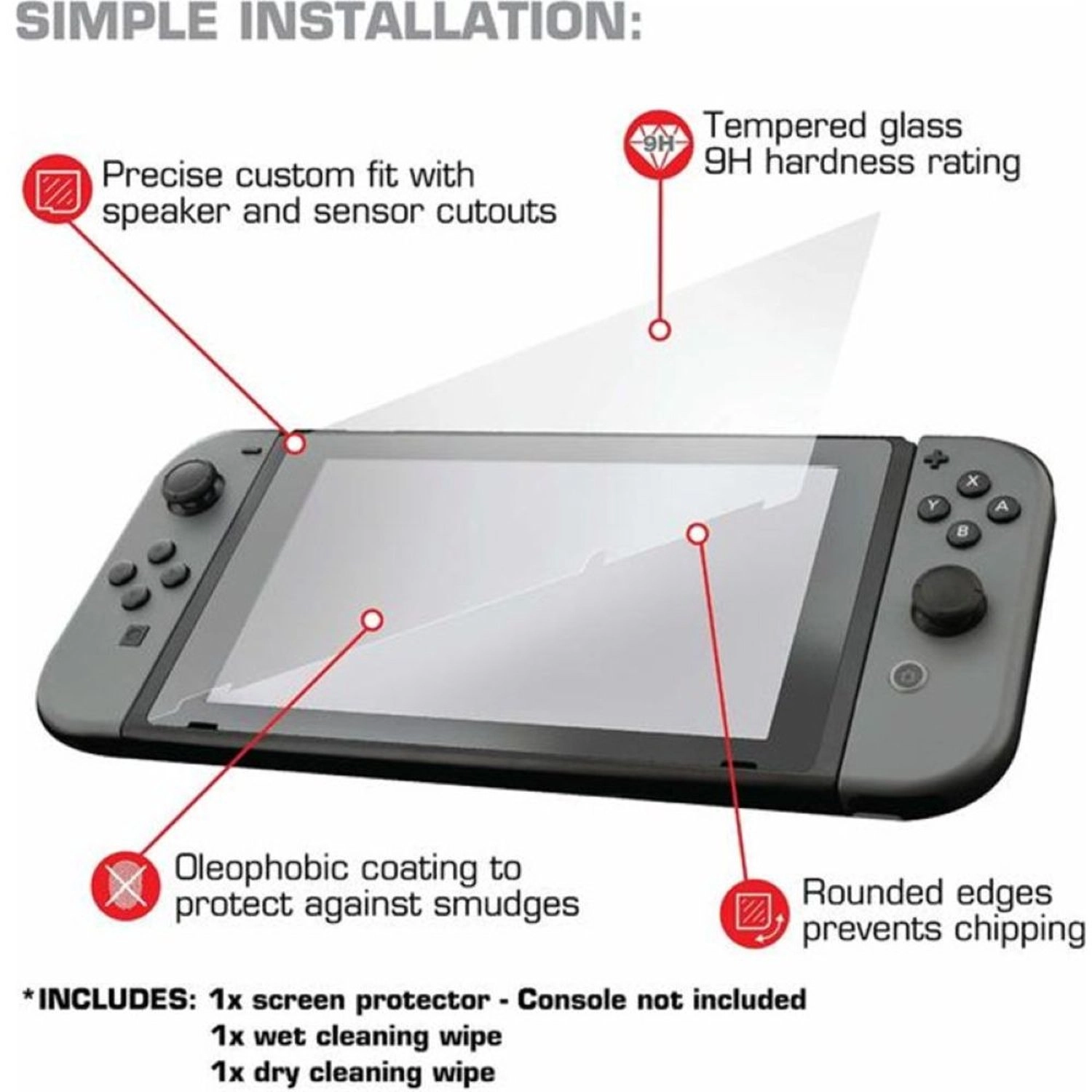 Screen Armor for Nintendo Switch - Clear 9H 3.9 cm