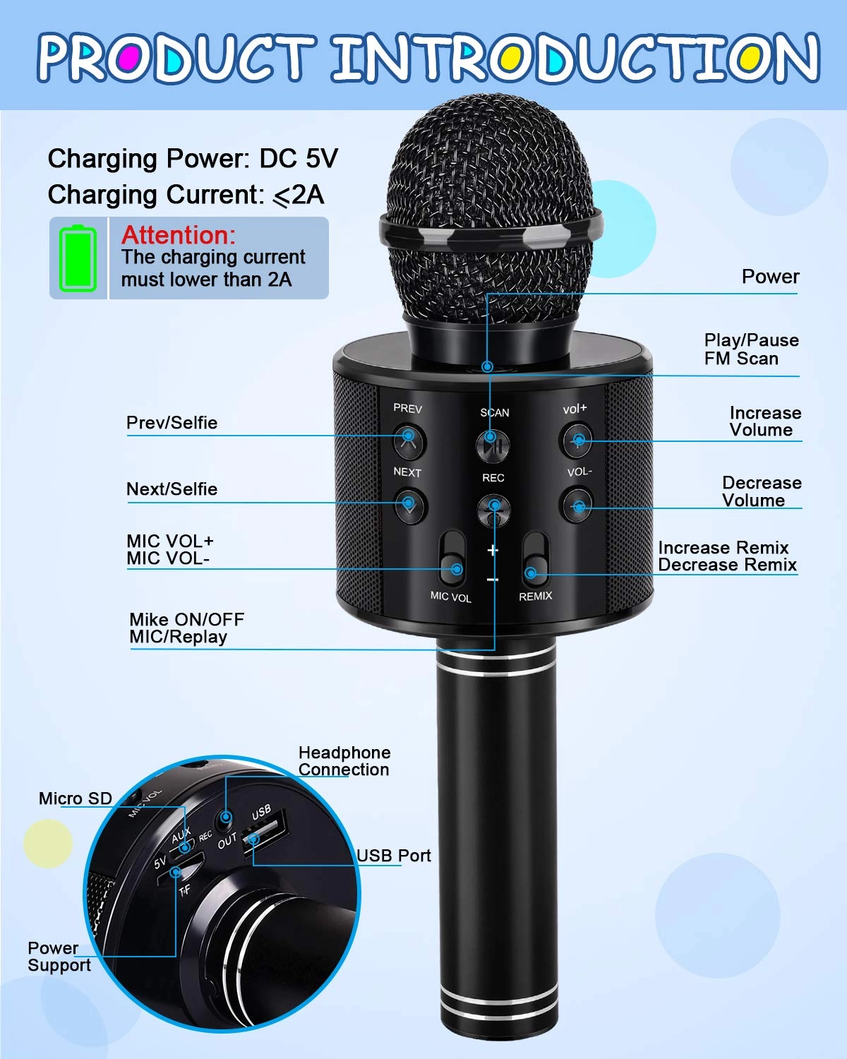 Dodosky Karaoke Microphone - 3 years-12 years