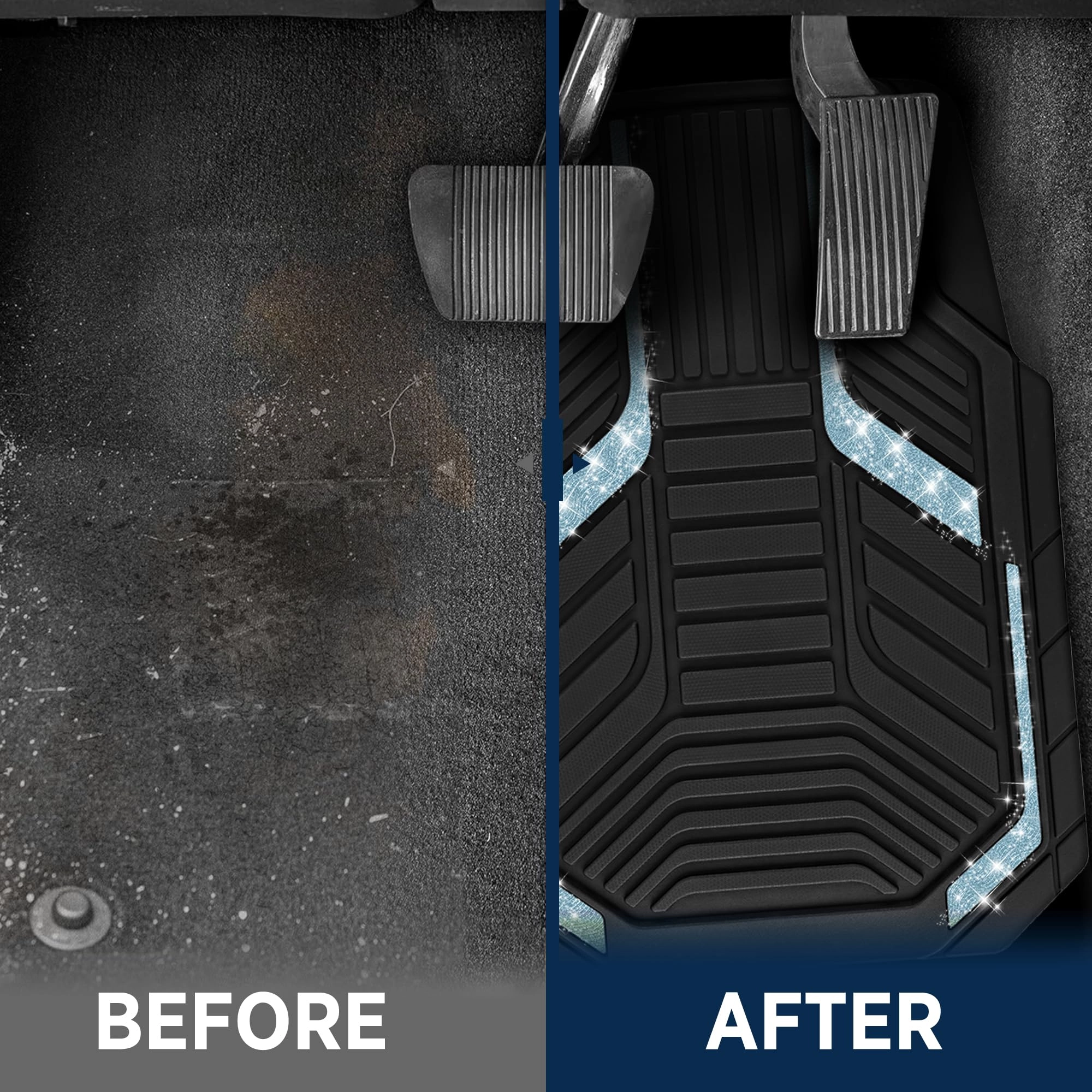 Heavy Duty Rubber Floor Mats - Pink Universal Fit