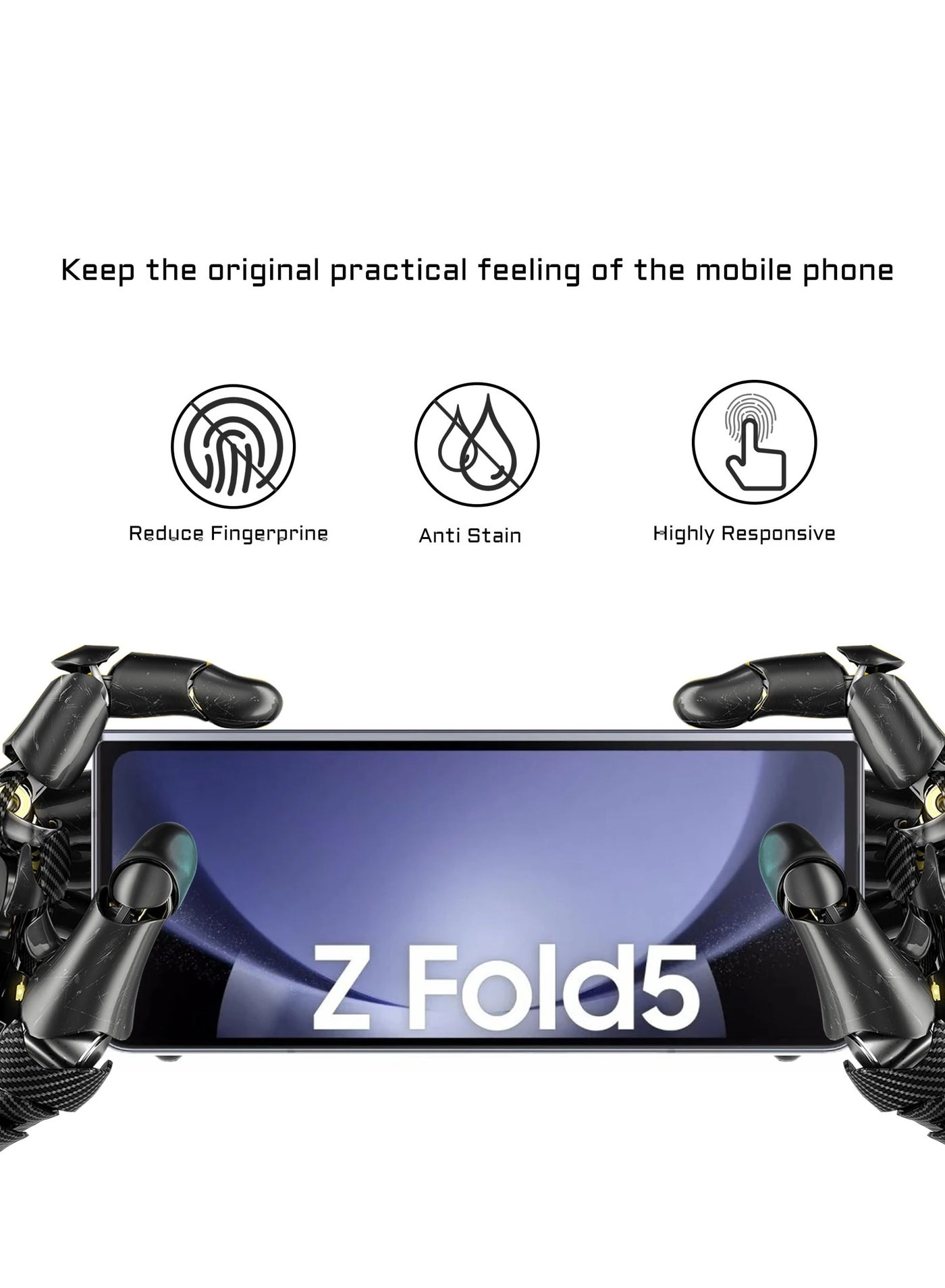 Privacy Tempered Glass Screen Protector + Camera Lens Protector for Samsung Galaxy Z Fold 5 (2-Pack)