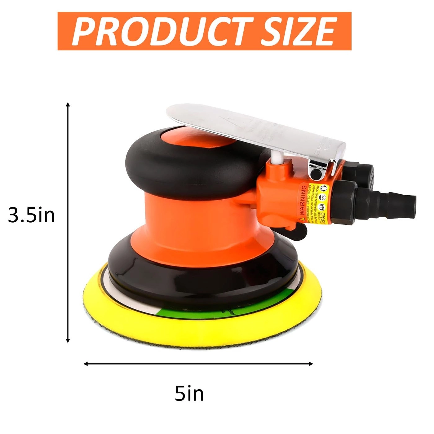 Air Random Obrital Sander - 5" Dual Action Hook and Loop