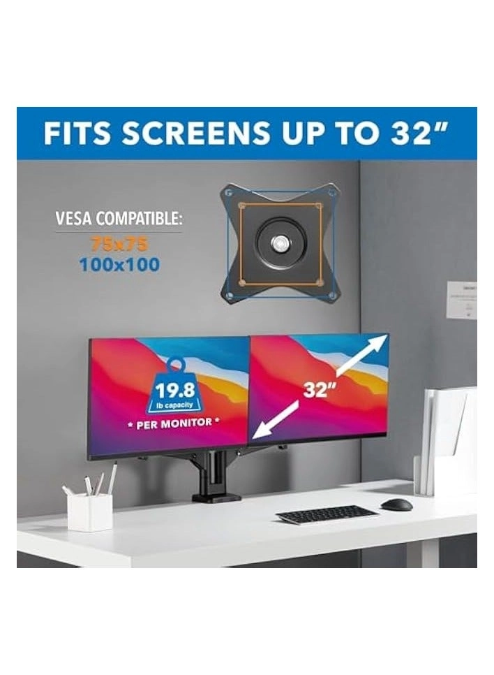 Dual Monitor Stand - 32 inch 75mm x 75mm 100mm x 100mm