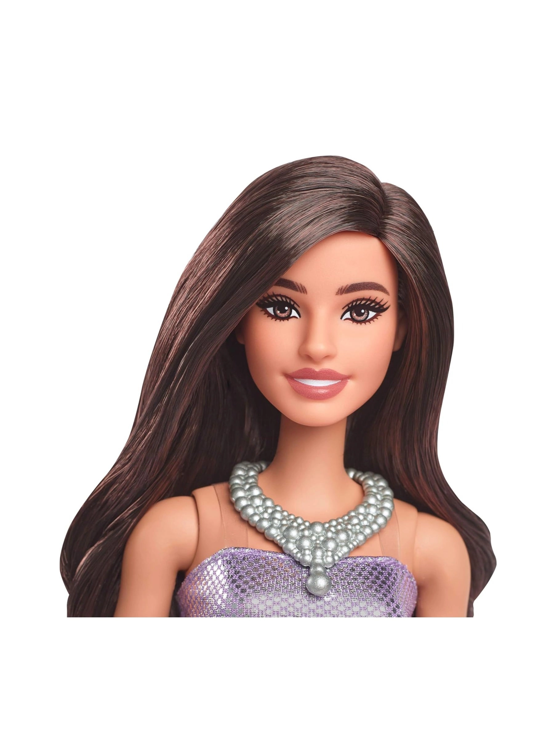 Barbie Fashionistas - 30 cm Brown Hair Purple Bubble Dress Ages 3+