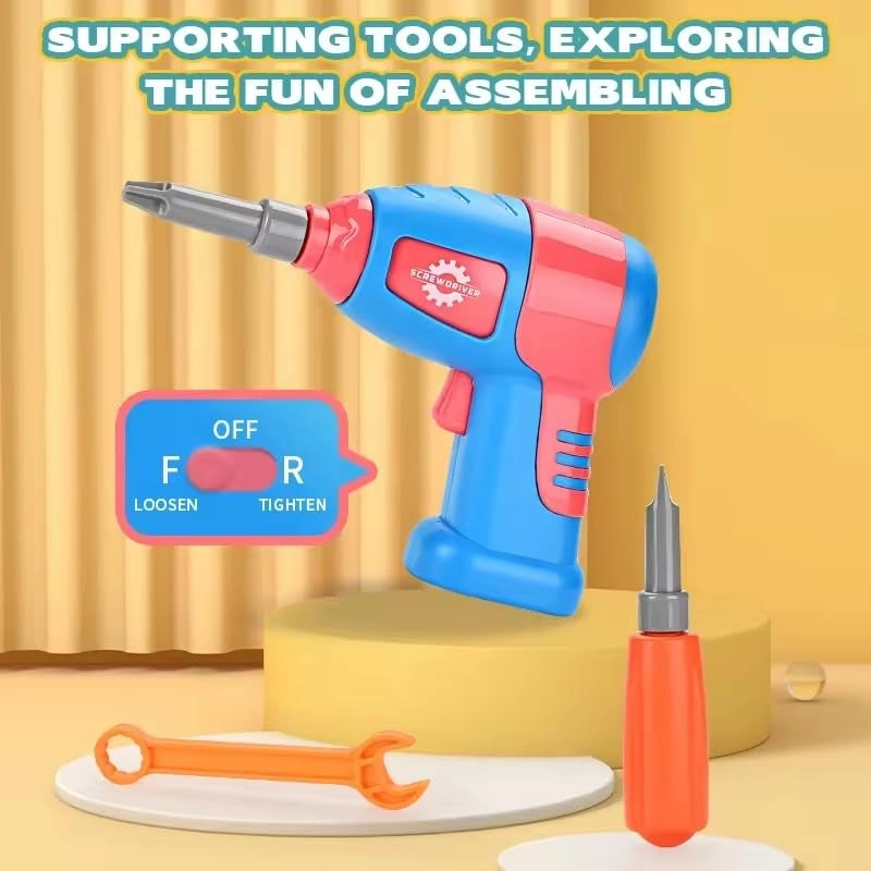Plastic Diy Electric Drill Screw Tool Set - Unicorn Design 228pcs