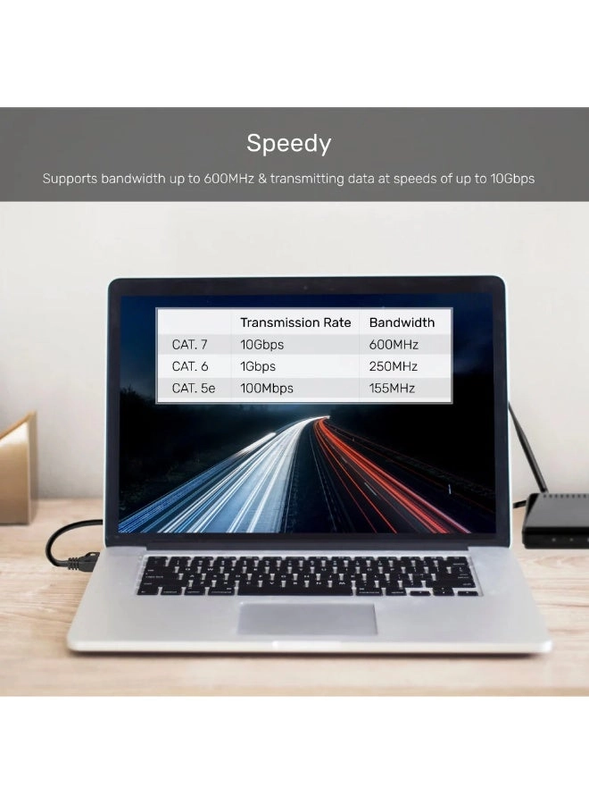 Cat 7 SSTP RJ45 Flat Ethernet Cable - 2 Meter