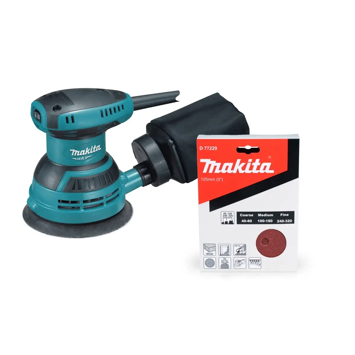 Makita MT Corded Random Orbital Sander - 240W 12,000 OPM