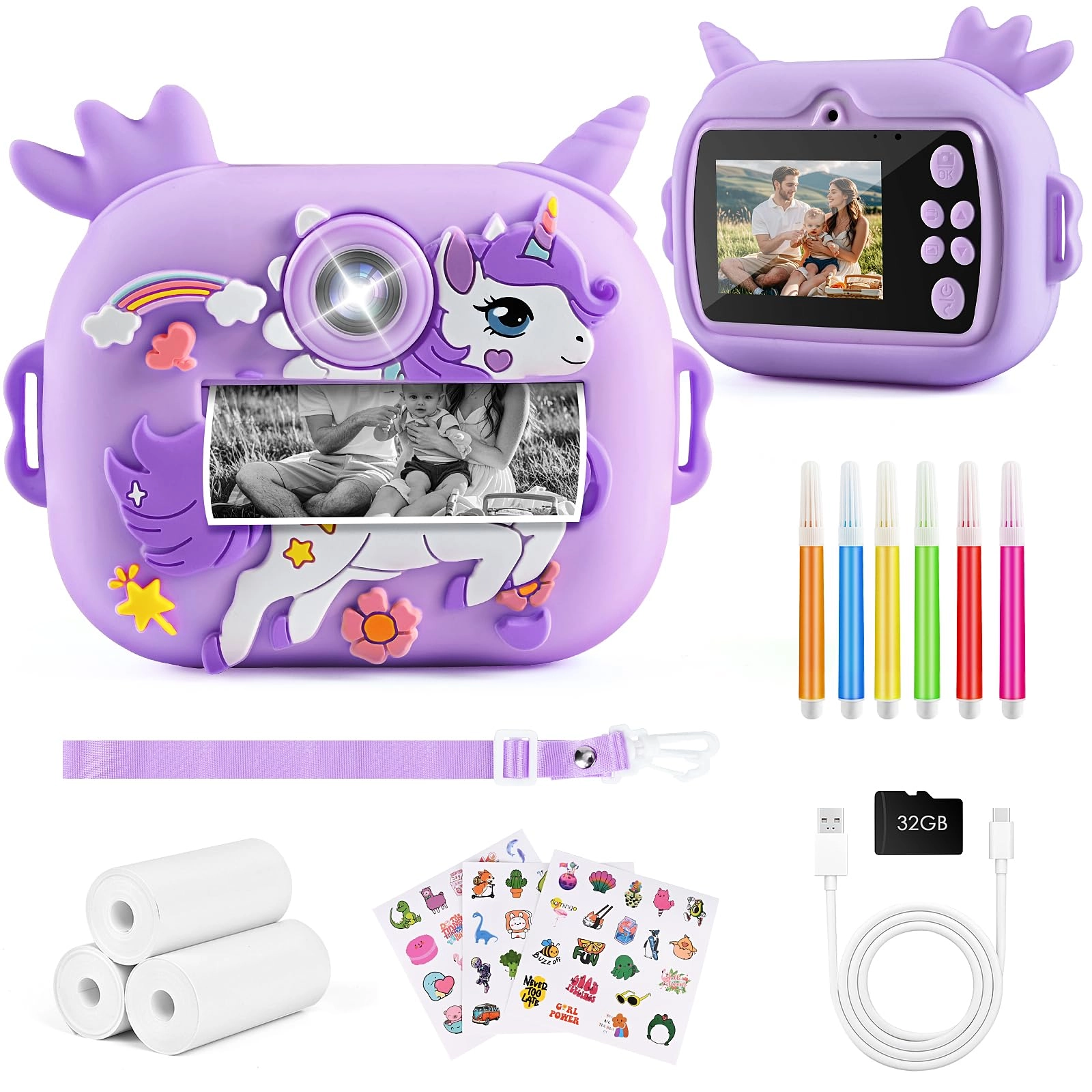 Children's Camera - Instant Camera 2.4 Inch 32GB