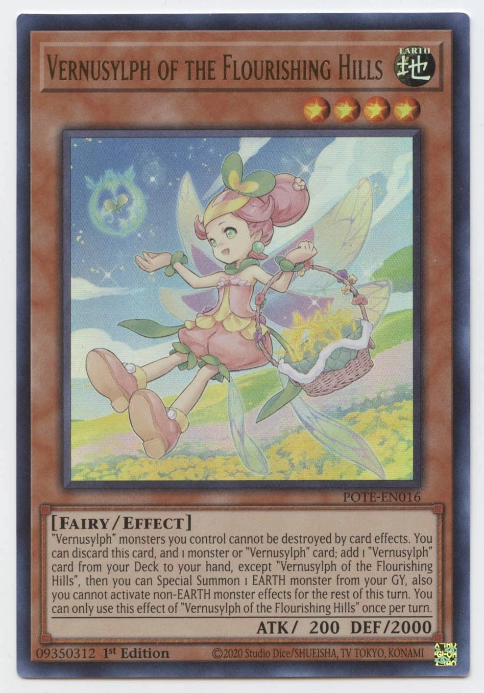 Yu-Gi-Oh! Anime Vernusylph of The Flourishing Hills POTE-EN016 - Ultra Rare 1st Edition