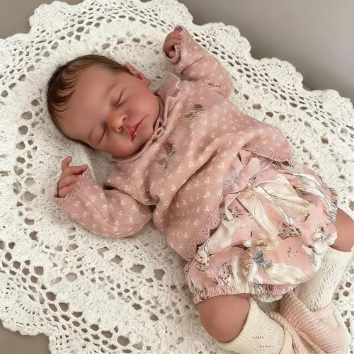 LOULOU Reborn Baby Doll - 20 Inch Soft Cloth Body & Vinyl Limbs Sleeping Ages 3+