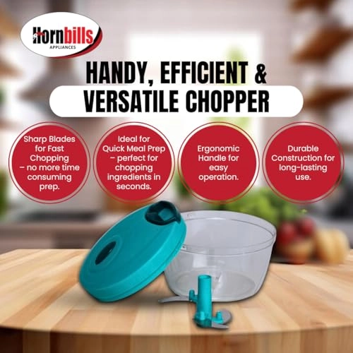 Vegetable Manual Chopper - 500ml 3 Blades