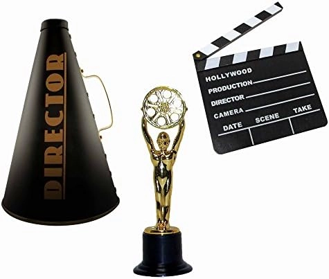 Windy City Novelties Director's Megaphone - 13'' + Clapboard - 8'' x 7 1/2'' + Award Trophy - 6 1/4''