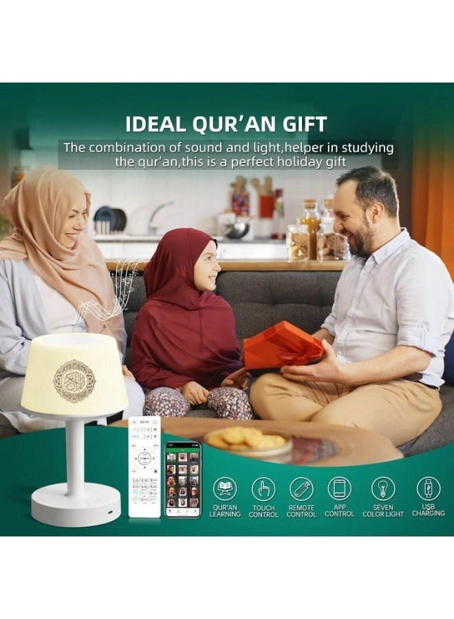 Table Lamp Quran Speaker - LED Night Light Bluetooth Speaker Remote Control
