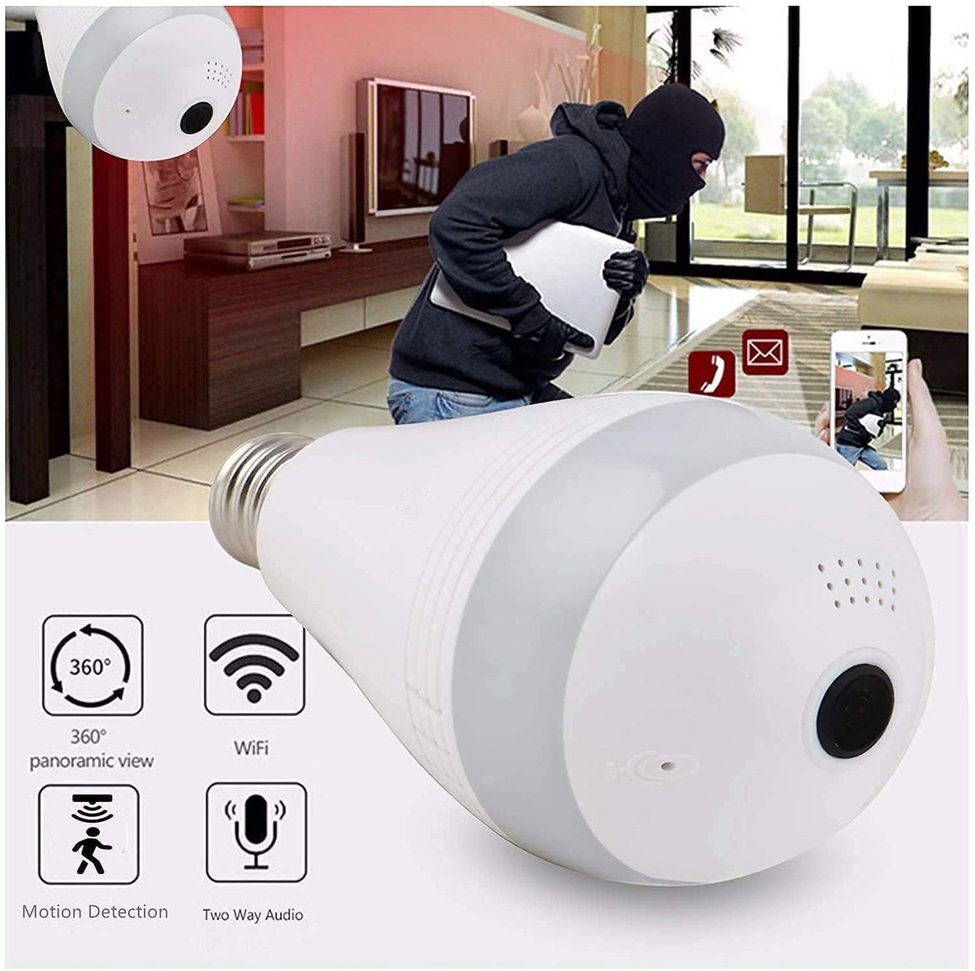 Bulb Home Security Camera 1080P