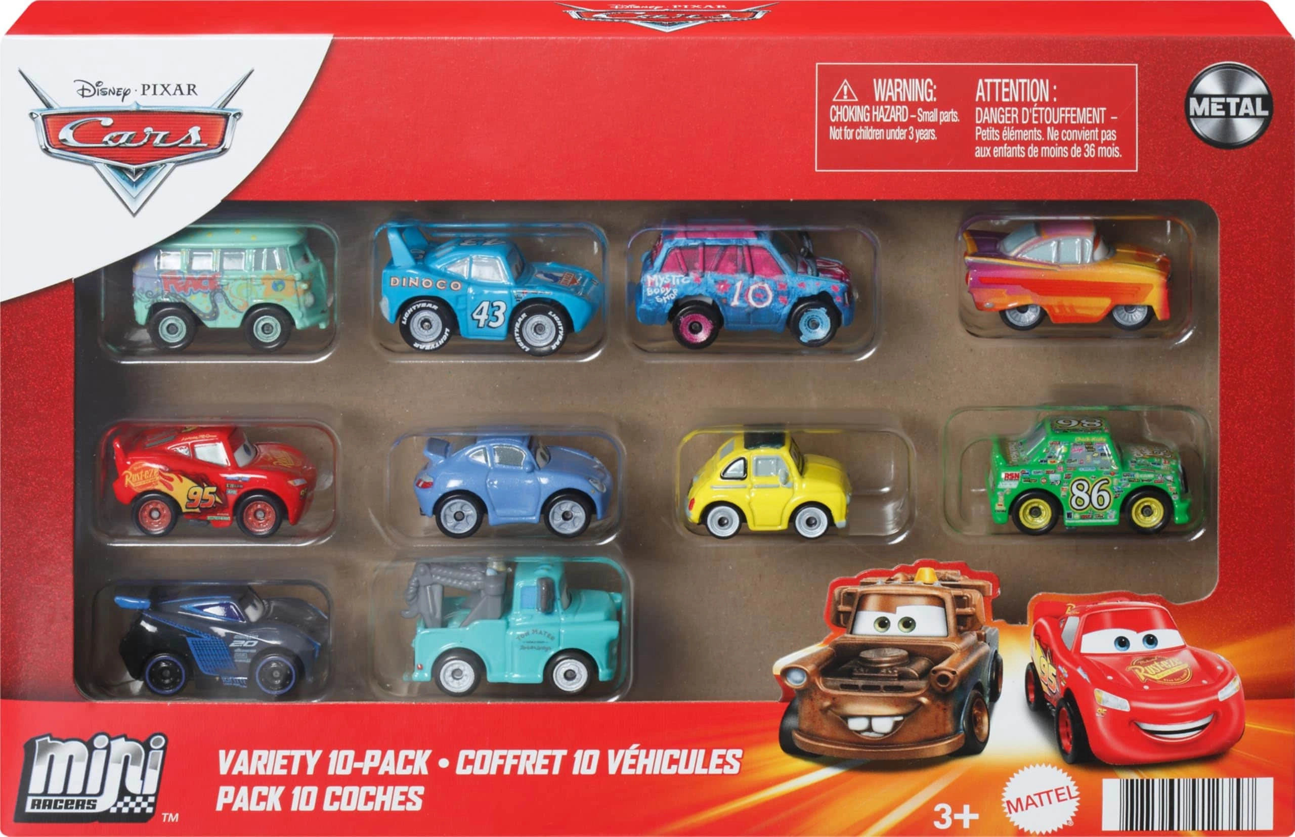 Mattel Disney and Pixar Cars Mini Racers - 10pcs