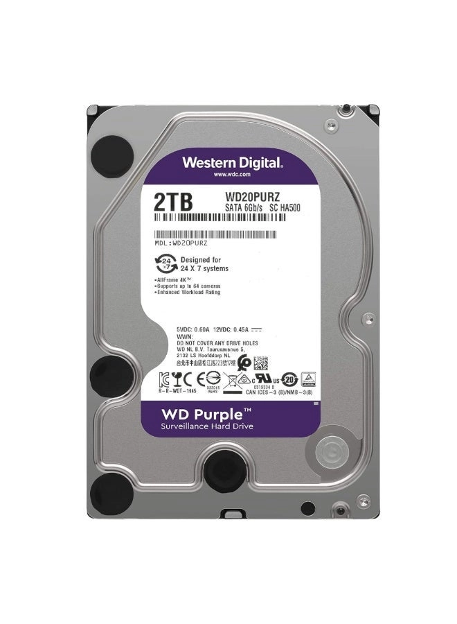 WDS WD Purple 3.5" 5400rpm 64MB SATA 6Gb/s (WD20PURZ) - 2TB