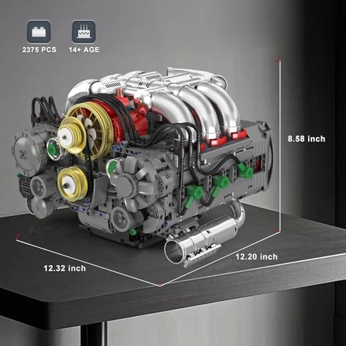 Flat Engine Building Set - V8 2375 pcs for ages 14+