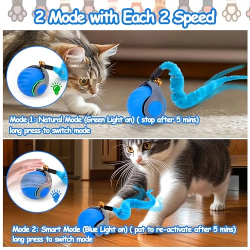 Cat Ball Toy - Self Rolling Rechargeable Motion Activated