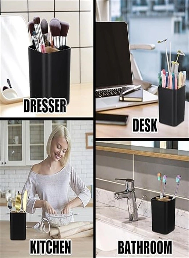 Bamboo Toothbrush Holder - Bathroom Vanity Countertops 4 compartments