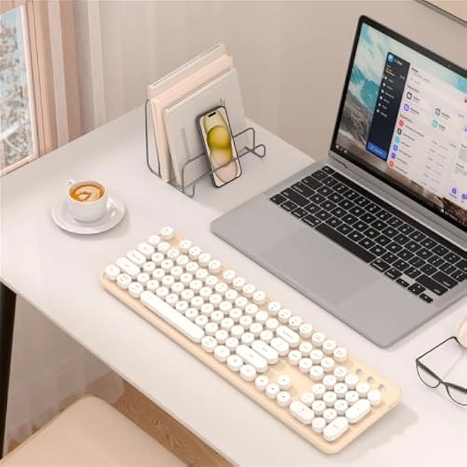 Ergonomic Wireless Rechargeable Bluetooth Keyboard - Wired/Wireless