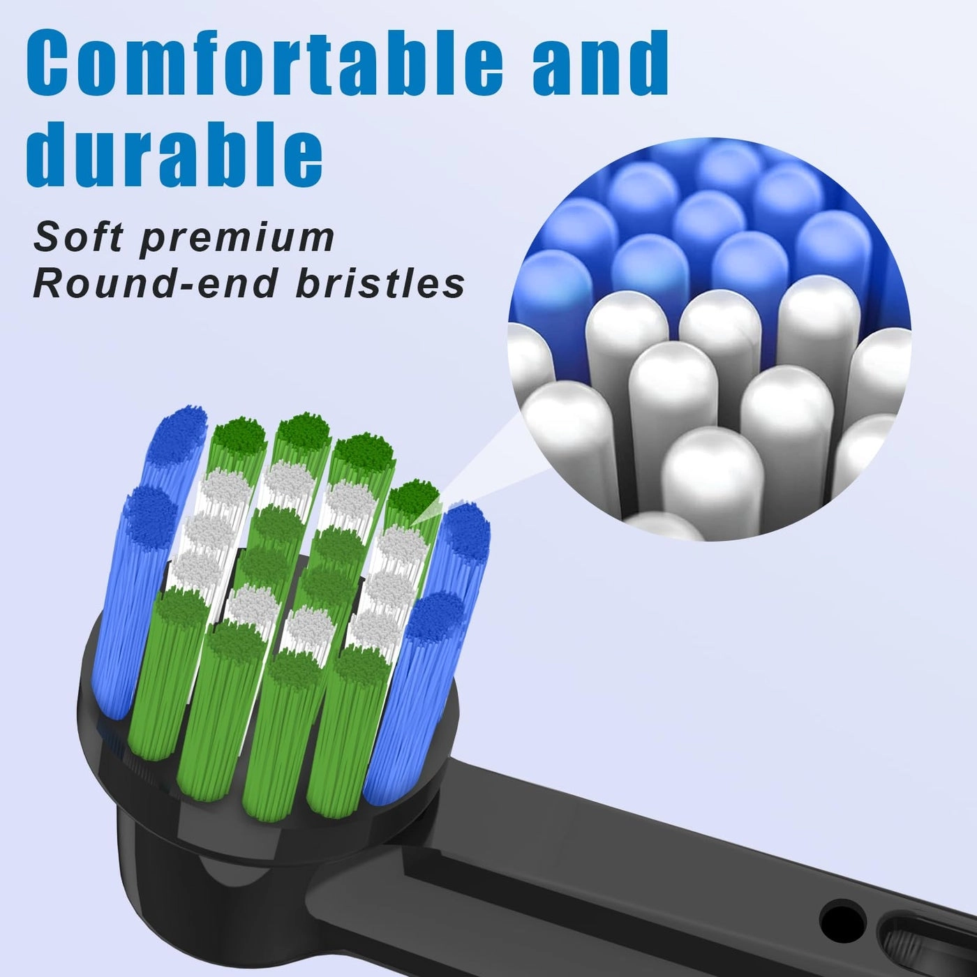 Replacement Toothbrush Heads - Compatible with Oral B Braun Pro 500, 1000, Genius X, Smart 1500 Series 8 Pack White+Black
