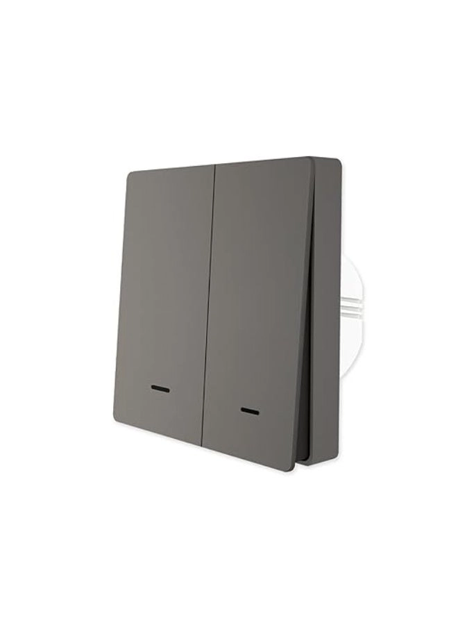 MOES Smart Life WiFi Push Piano Switch - 2 Gang Neutral & No-Neutral Compatible