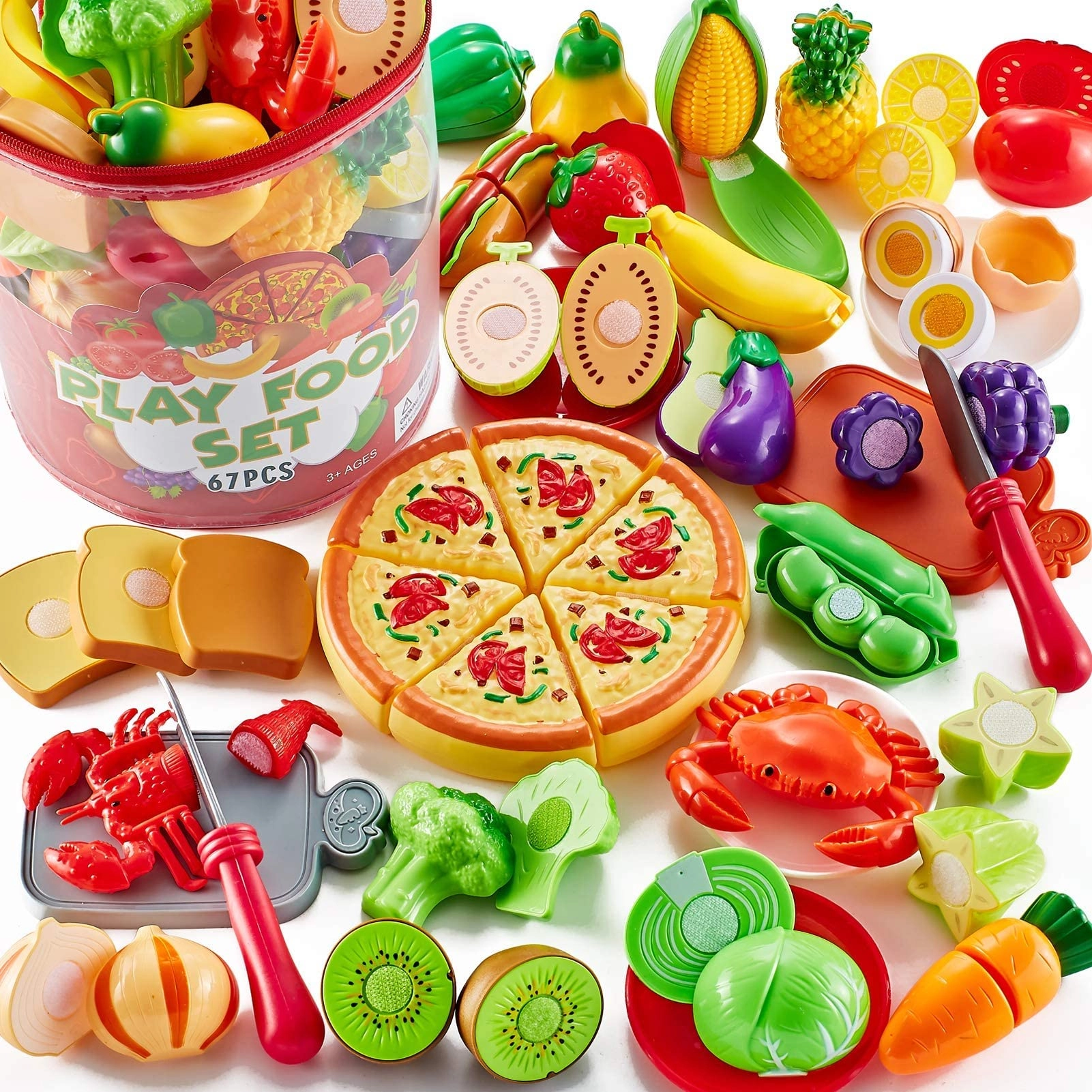 Shimirth Pretend Play Food Sets - 67 pcs
