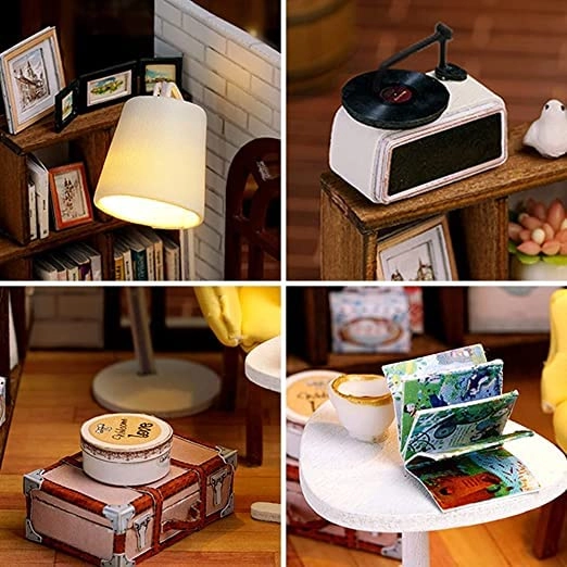 Miniature Wooden Dollhouse Furniture Kit - Creative Room 1:24