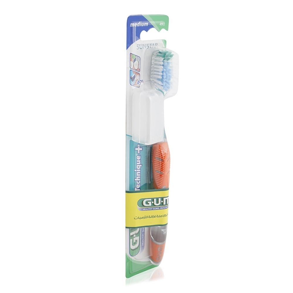 Sunstar GUM Technique Plus Toothbrush - Medium Diamond-shaped handle
